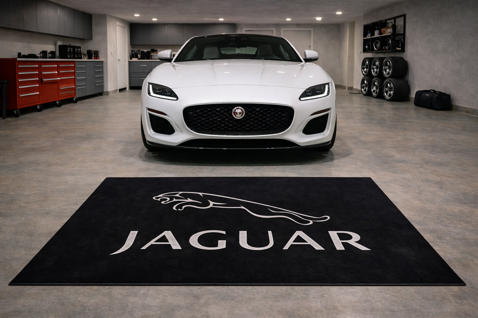 Jaguar Garage Floor Mat 5x7 FT (60x87 Inches) Showroom Rug