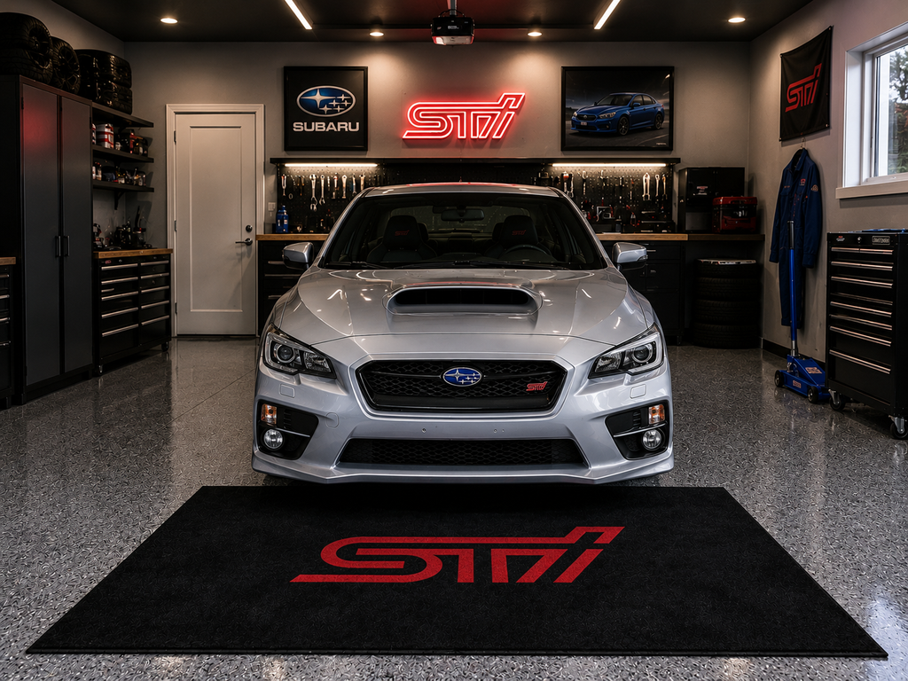 Subaru STI Garage Floor Mat – Premium Parking Mat 60x87 Inches