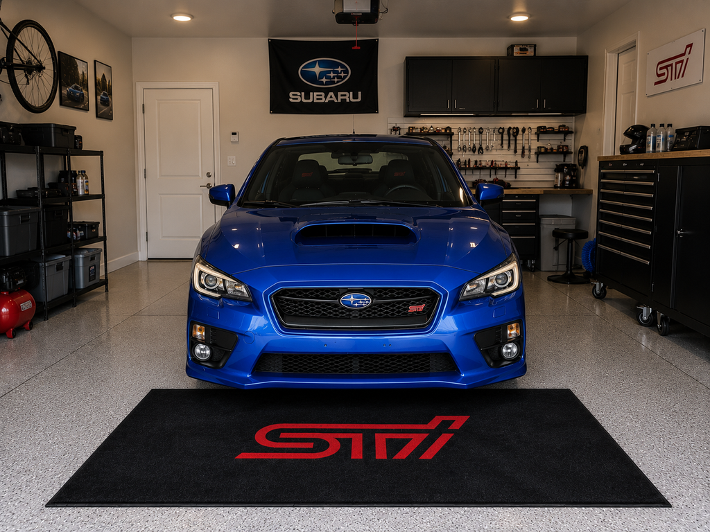 Subaru STI Garage Floor Mat – Premium Parking Mat 60x87 Inches