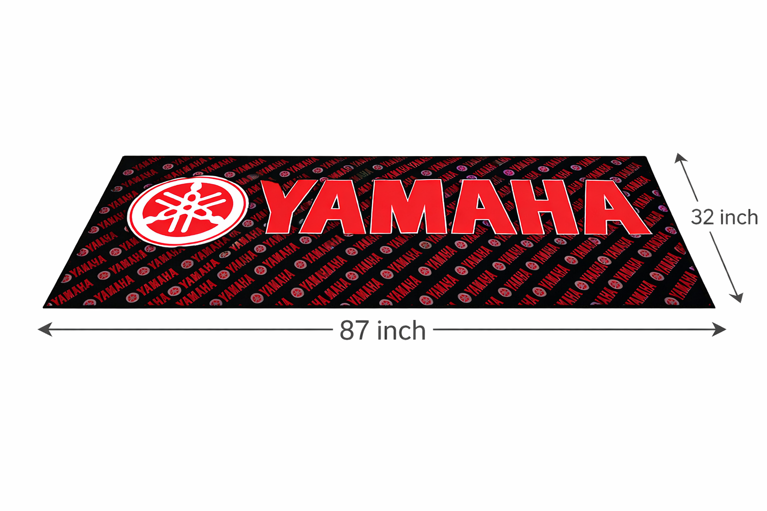 Yamaha Motorcycle Garage Floor Mat 32x87 Inches Premium Showroom Rug