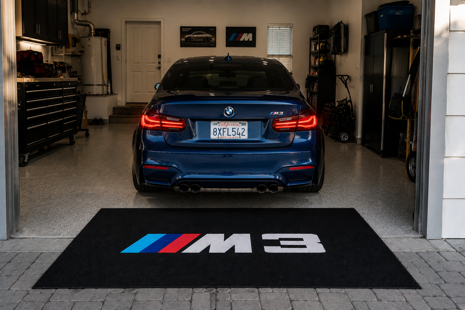 BMW M3 Garage Floor Mat – Premium Parking Mat 60x87 Inches