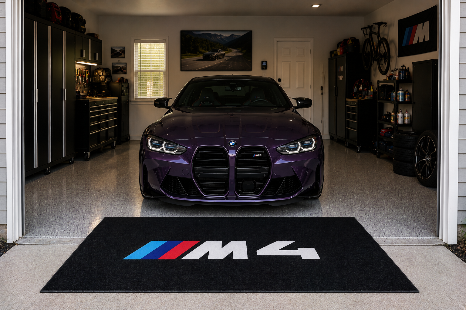 BMW M4 Garage Floor Mat – Premium Parking Mat 60x87 Inches