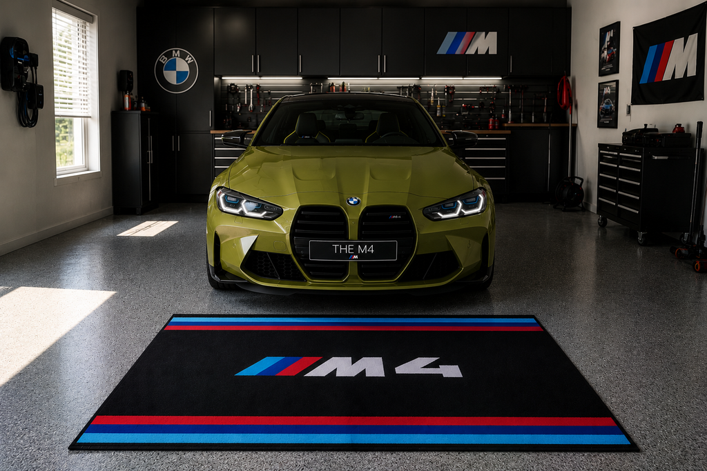 BMW M4 Garage Floor Mat – Premium Parking Mat 60x87 Inches