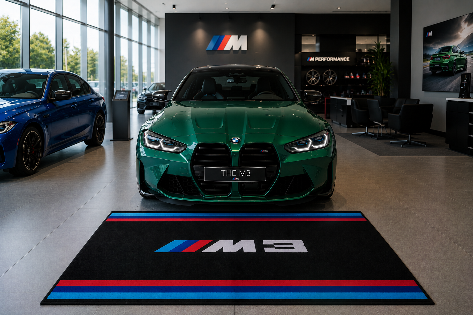 BMW M3 Garage Floor Mat – Premium Parking Mat 60x87 Inches