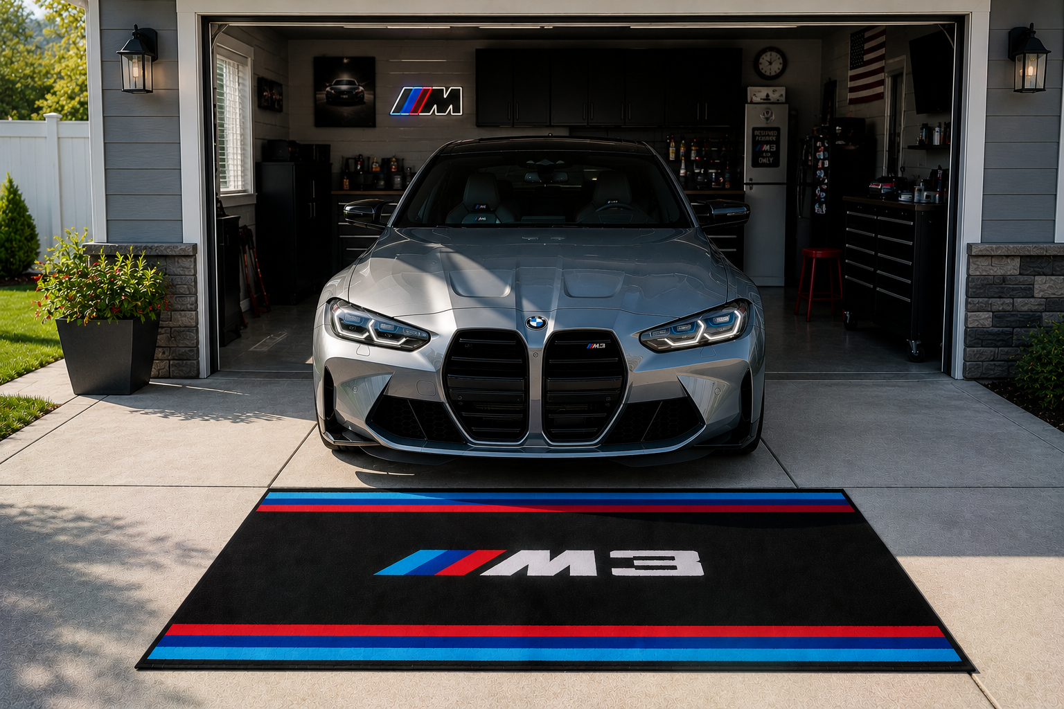 BMW M3 Garage Floor Mat – Premium Parking Mat 60x87 Inches