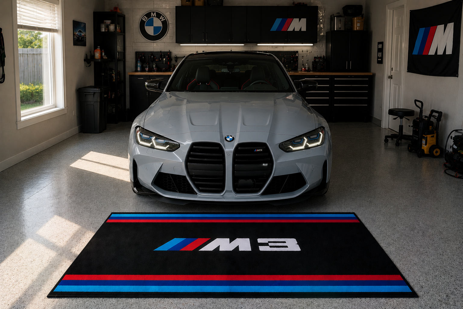 BMW M3 Garage Floor Mat – Premium Parking Mat 60x87 Inches