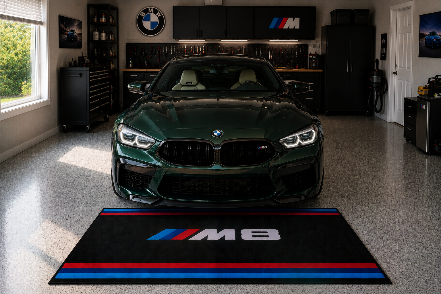 BMW M8 Garage Floor Mat – Premium Parking Mat 60x87 Inches