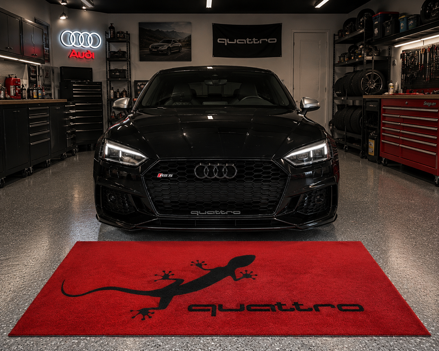 Audi Quattro Garage Floor Mat – Premium Parking Mat 60x87 Inches