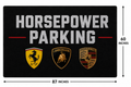 HorsePower Parking Garage Floor Mat Porsche Ferrari Lamborghini 60 x 87 Inches