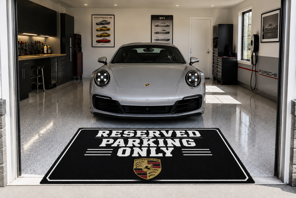Porsche Garage Rug RESERVED PARKING ONLY Special Production