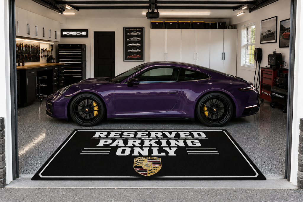 Porsche Garage Rug RESERVED PARKING ONLY Special Production