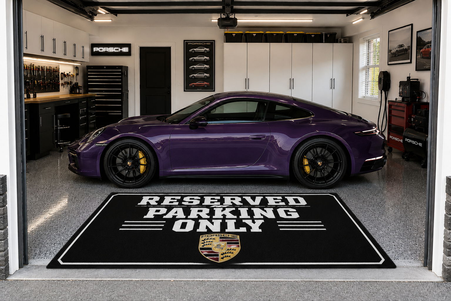 Porsche Garage Rug RESERVED PARKING ONLY Special Production