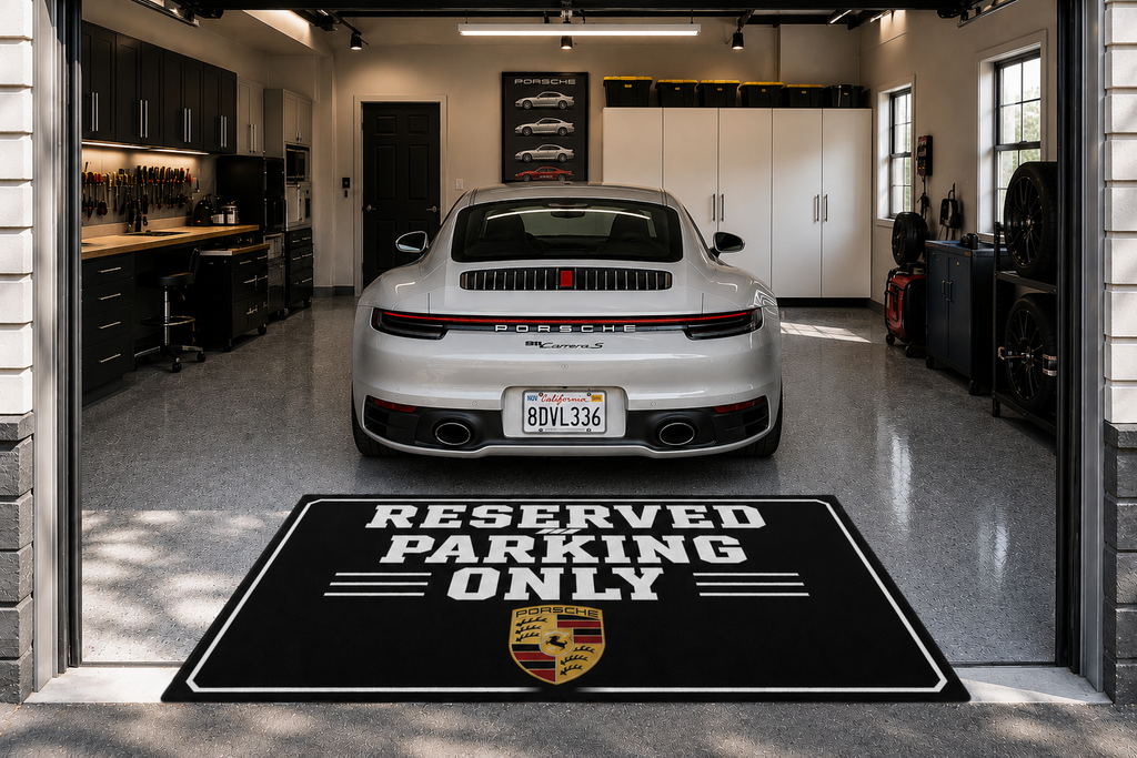 Porsche Garage Rug RESERVED PARKING ONLY Special Production