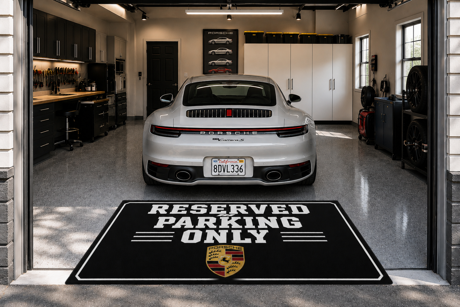 Porsche Garage Rug RESERVED PARKING ONLY Special Production