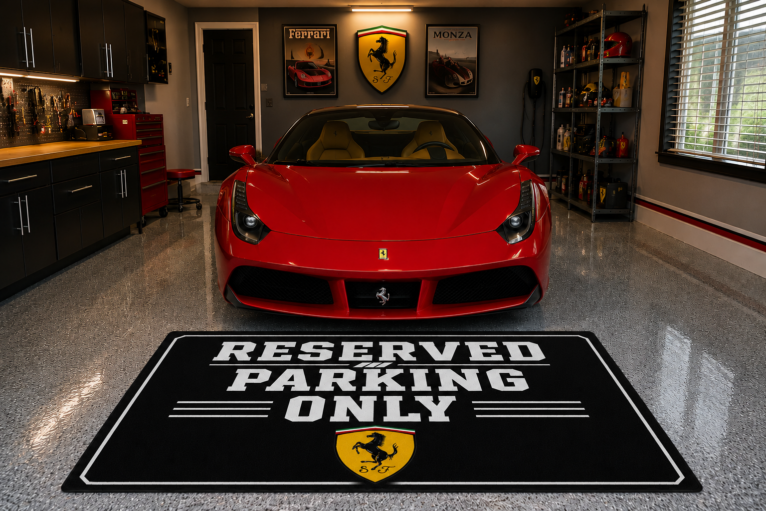 Ferrari Garage Rug RESERVED PARKING ONLY Special Production