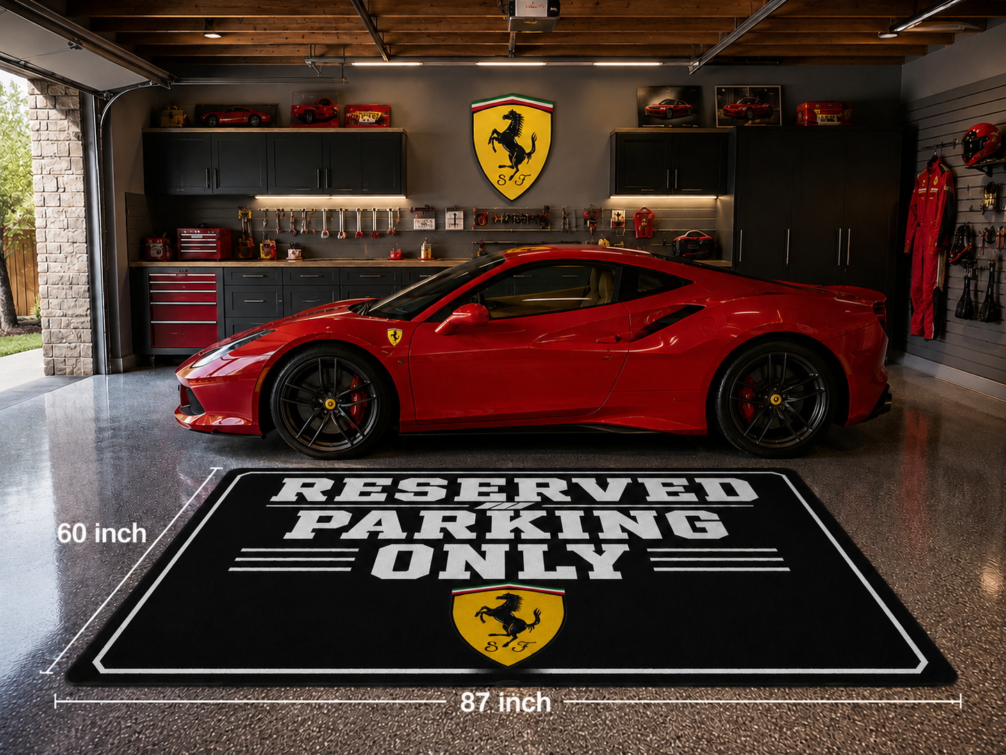Ferrari Garage Rug RESERVED PARKING ONLY Special Production