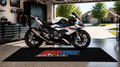 BMW S1000RR Motorcycle Garage Mat – Premium 32x87 Inch Parking Floor Mat
