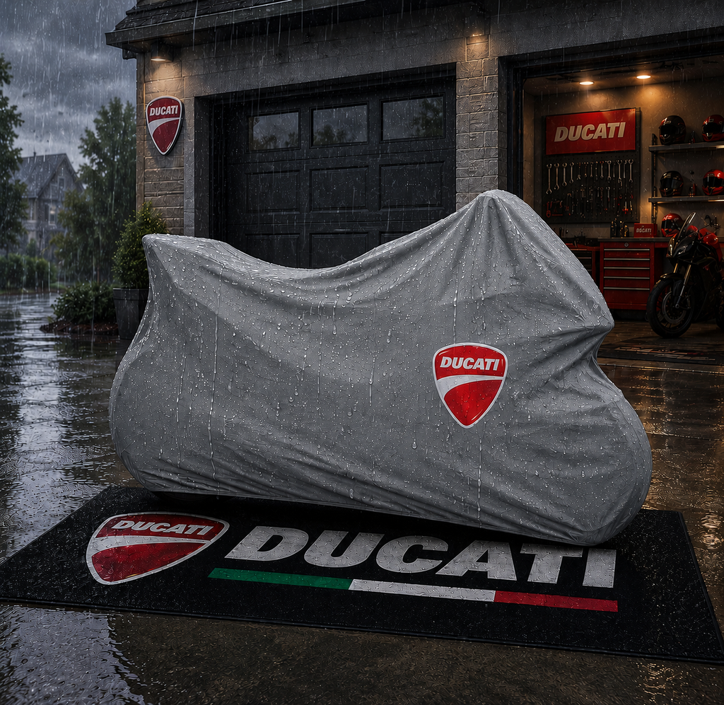 Ducati Motorcycle Rug & Cover BUNDLE – Choose Indoor or Outdoor Cover