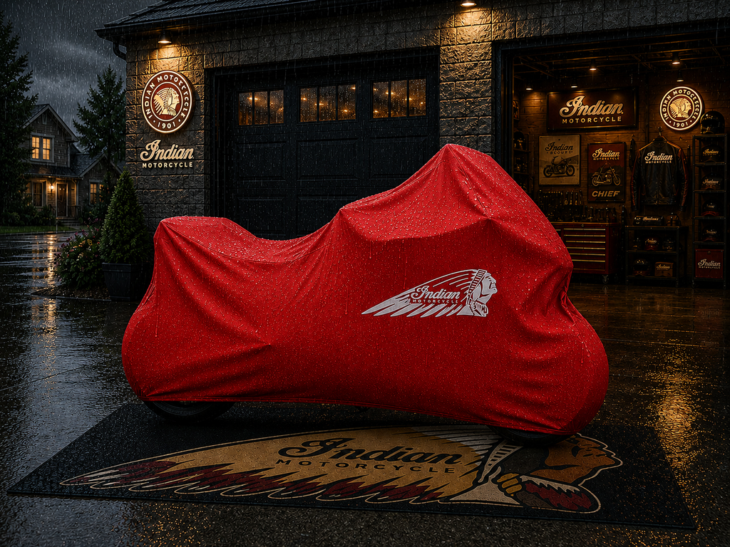 INDIAN Motorcycle Rug & Cover BUNDLE – Choose Indoor or Outdoor Cover