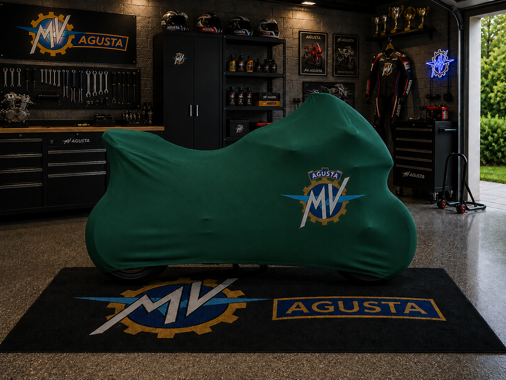 MV AGUSTA Motorcycle Rug & Cover BUNDLE – Choose Indoor or Outdoor Cover