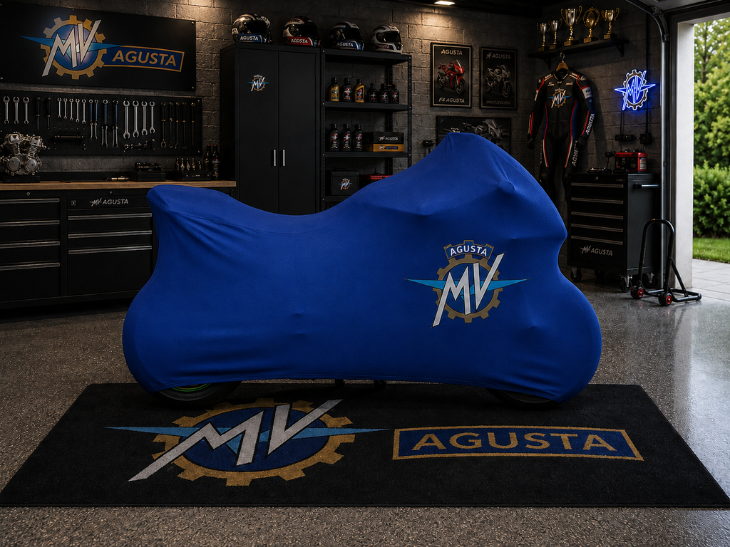 MV AGUSTA Motorcycle Rug & Cover BUNDLE – Choose Indoor or Outdoor Cover