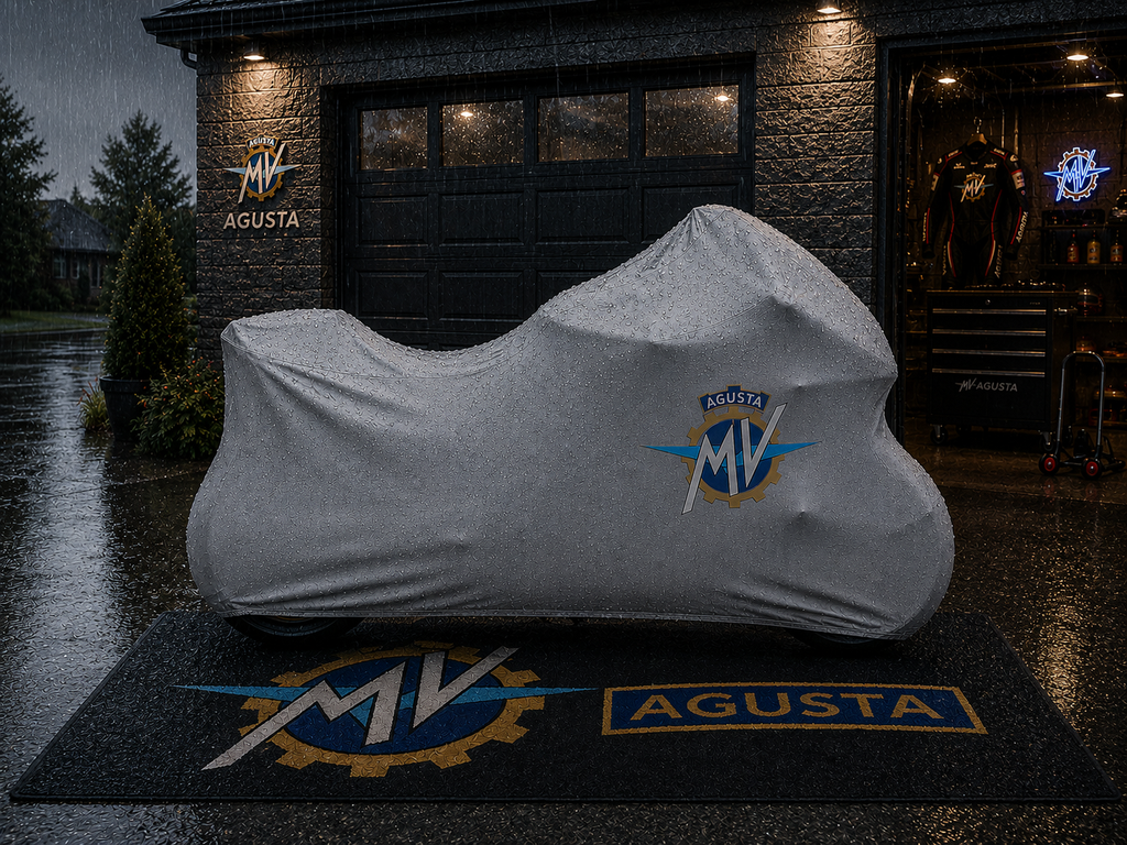 MV AGUSTA Motorcycle Rug & Cover BUNDLE – Choose Indoor or Outdoor Cover