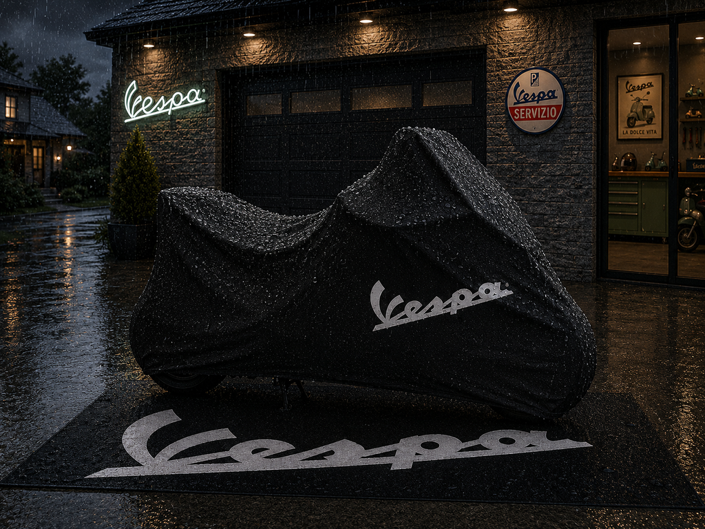 Vespa Motorcycle Rug & Cover BUNDLE – Choose Indoor or Outdoor Cover