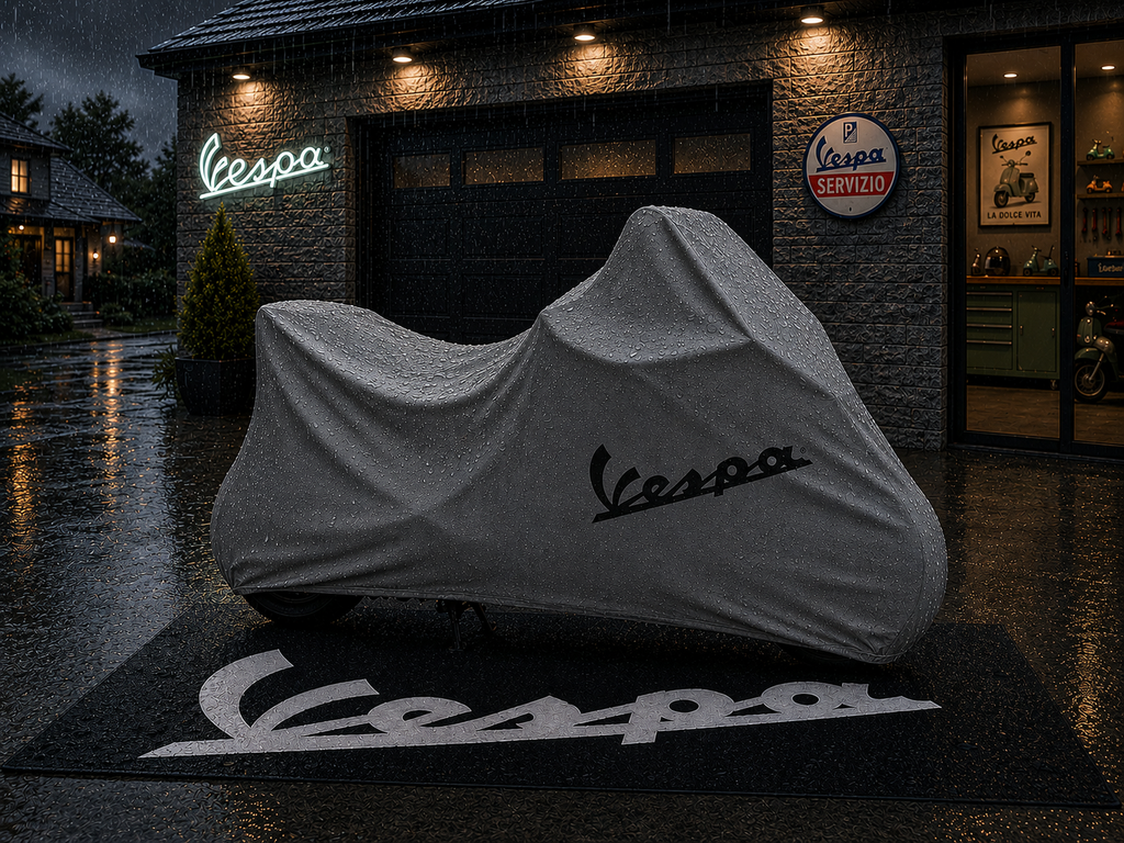 Vespa Motorcycle Rug & Cover BUNDLE – Choose Indoor or Outdoor Cover