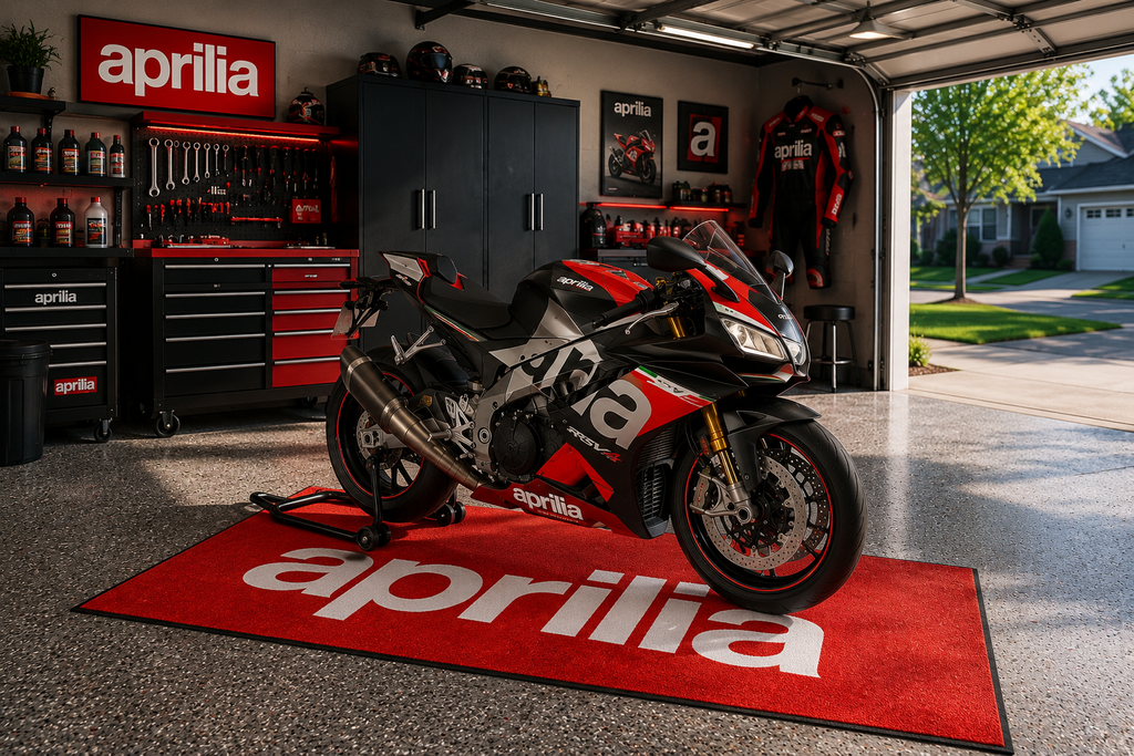 Aprilia Motorcycle Garage Mat – Premium 32x87 Inch Parking Floor Mat