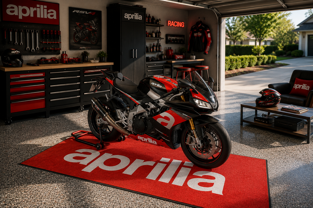Aprilia Motorcycle Garage Mat – Premium 32x87 Inch Parking Floor Mat