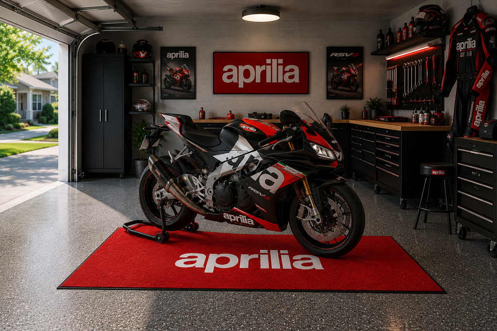 Aprilia Motorcycle Garage Mat – Premium 32x87 Inch Parking Floor Mat