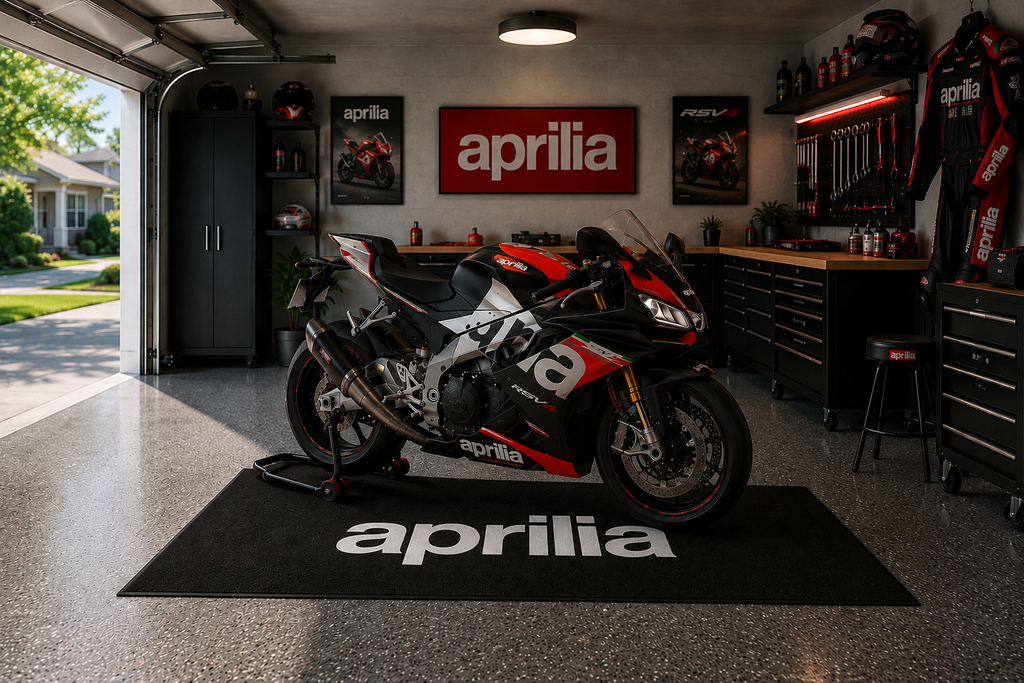 Aprilia Motorcycle Garage Mat – Premium 32x87 Inch Parking Floor Mat