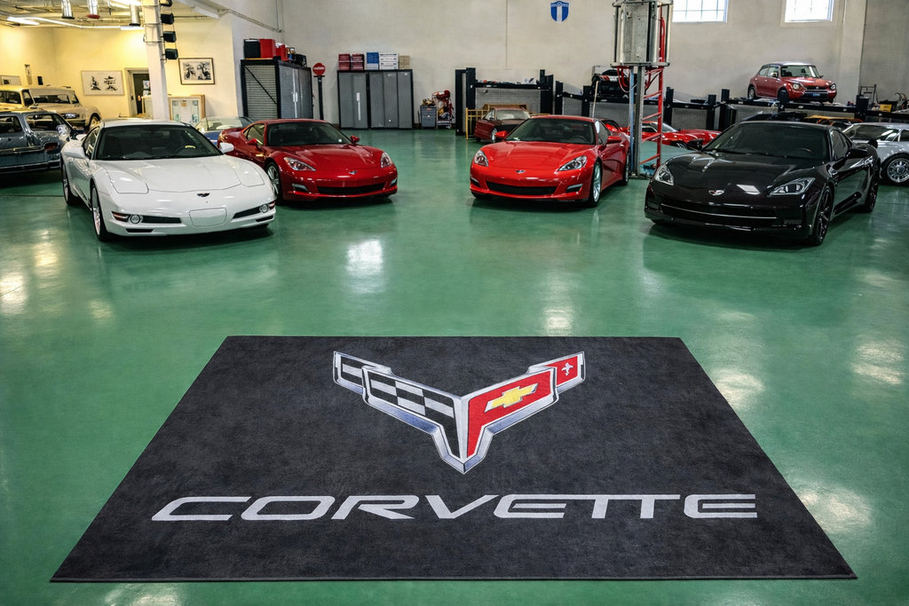 Corvette C7 Garage Floor Mat 5x7 FT (60x87 Inches) Showroom Rug