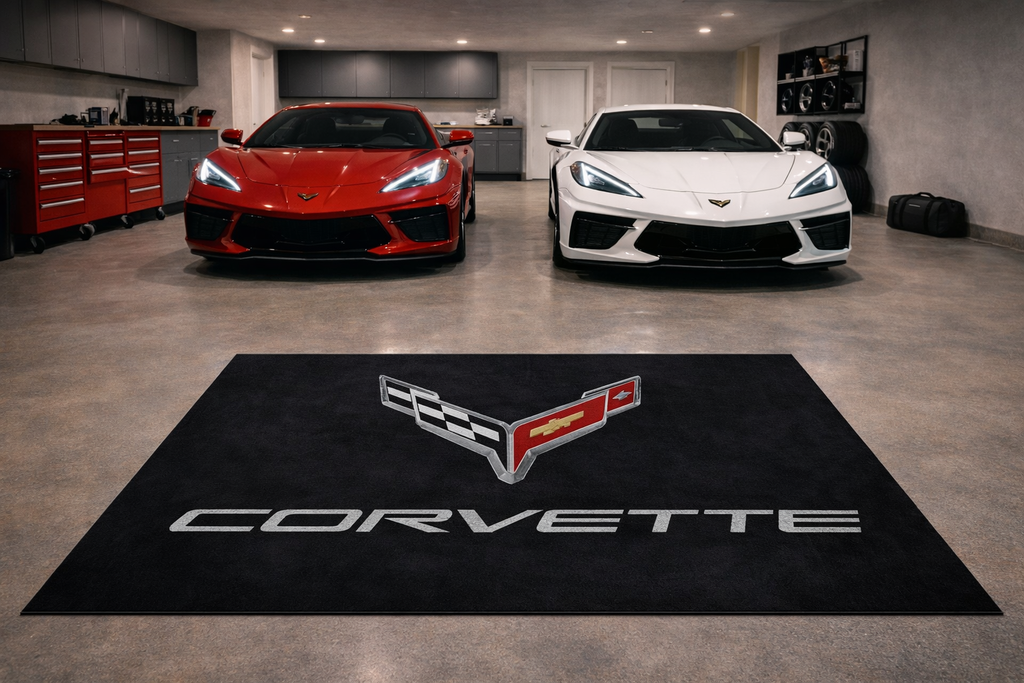 Corvette C7 Garage Floor Mat 5x7 FT (60x87 Inches) Showroom Rug