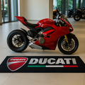Ducati Motorcycle Garage Floor Mat 32x87 Inches Premium Showroom Rug