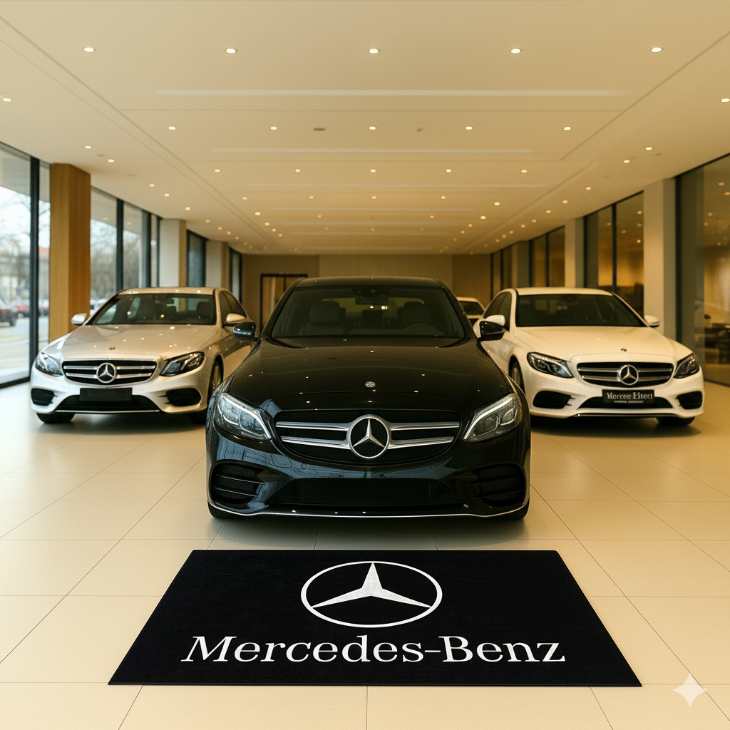 Mercedes Benz Garage Floor Mat 5x7 FT (60x87 Inches) Showroom Rug