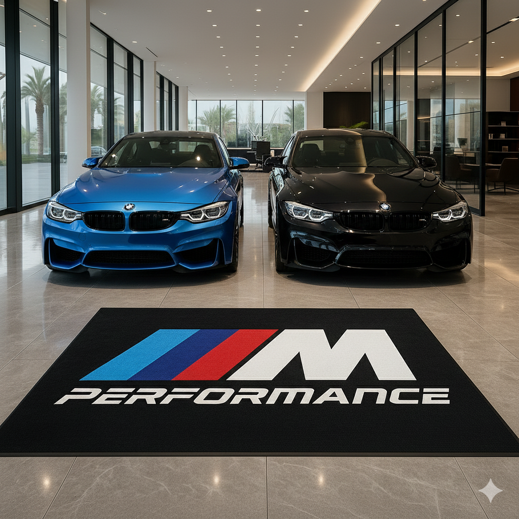 BMW M Performance Garage Floor Mat 5x7 FT (60x87 Inches) Showroom Rug
