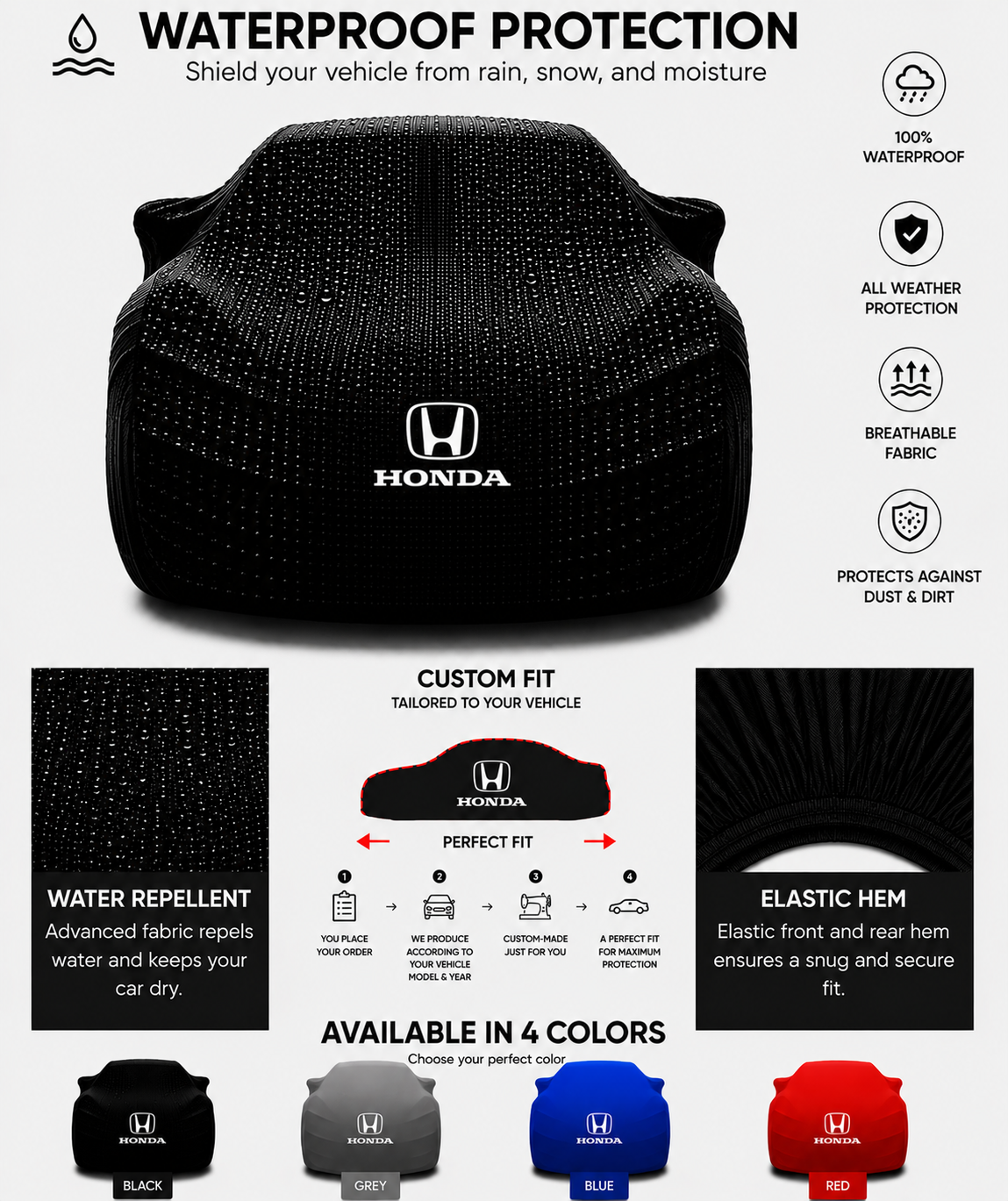For Honda Outdoor Waterproof Car Cover - Custom Fit