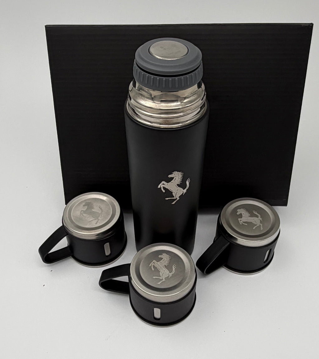 Laser Logo Thermos Set 500 ml – Choose Your Model - Insulated Flask with 3 Cups