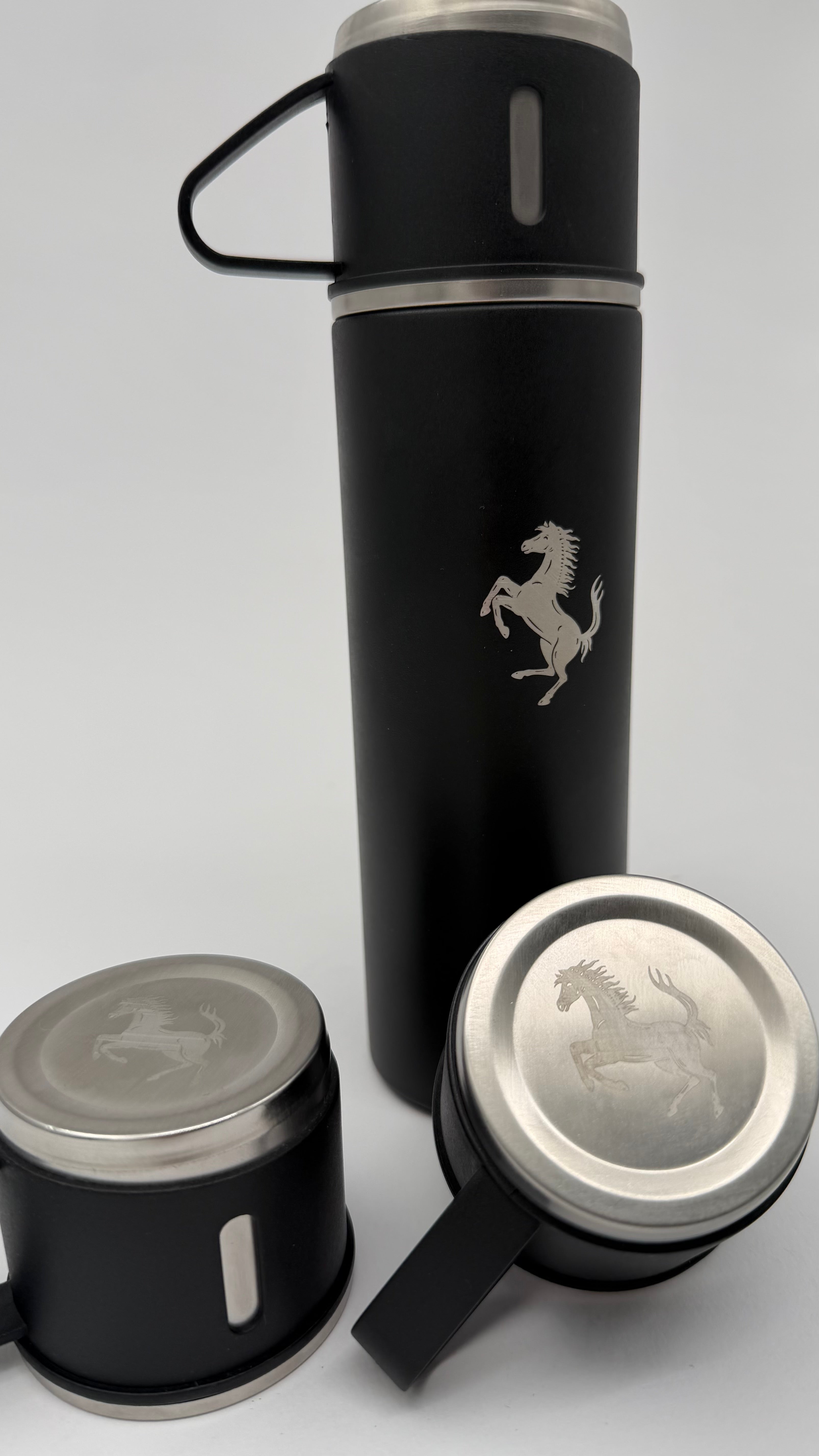Laser Logo Thermos Set 500 ml – Choose Your Model - Insulated Flask with 3 Cups