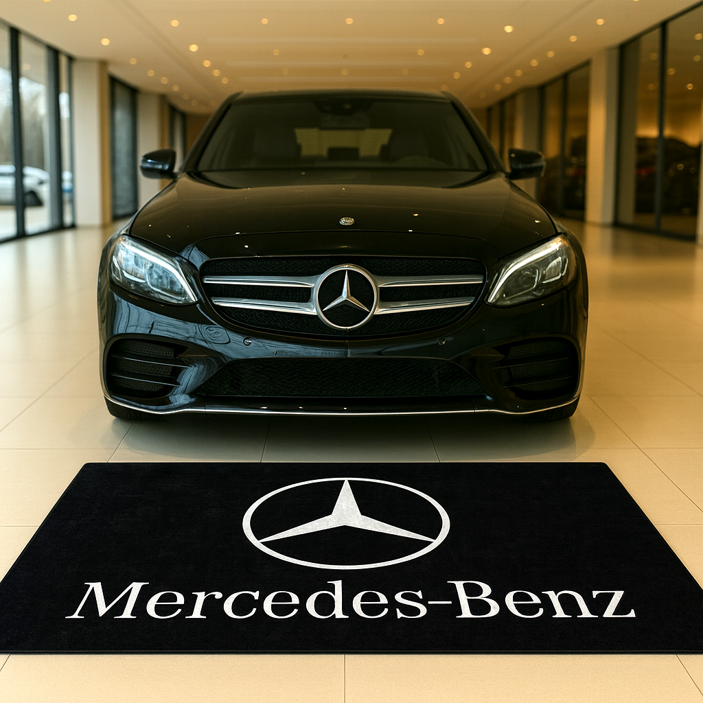 Mercedes Benz Garage Floor Mat 5x7 FT (60x87 Inches) Showroom Rug