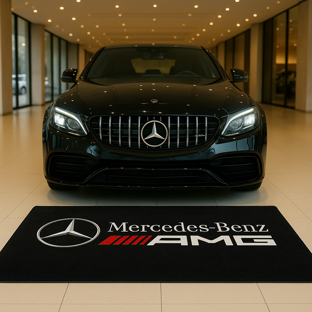 Mercedes Benz AMG Garage Floor Mat 5x7 FT (60x87 Inches) Showroom Rug