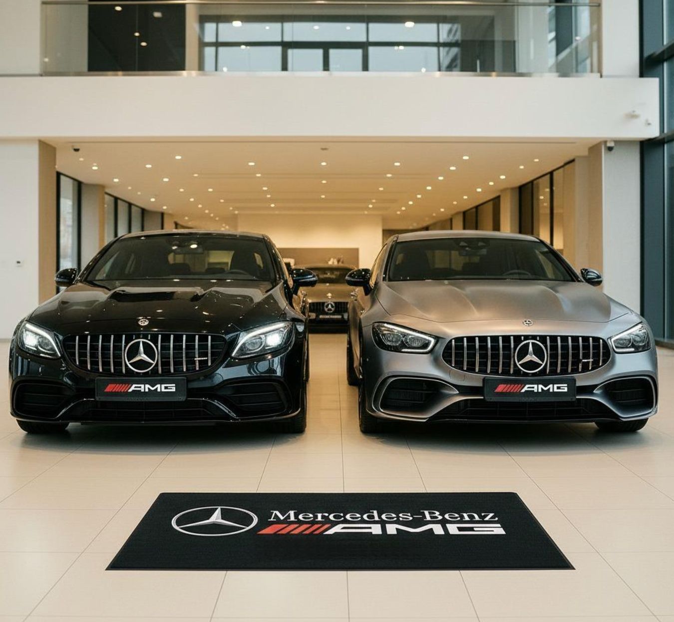 Mercedes Benz AMG Garage Floor Mat 5x7 FT (60x87 Inches) Showroom Rug