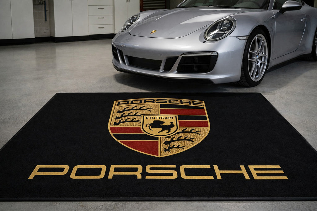 Porsche Garage Floor Mat 5x7 FT (60x87 Inches) Showroom Rug