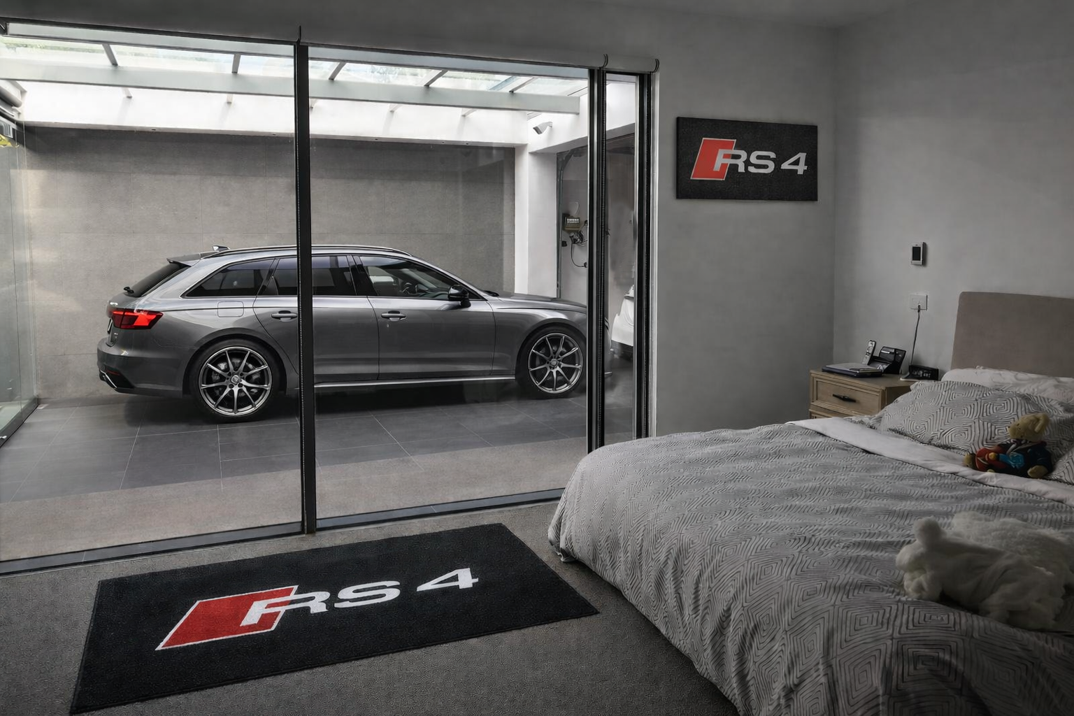 Audi RS4 Garage Floor Mat – Premium Parking Mat 60x87 Inches