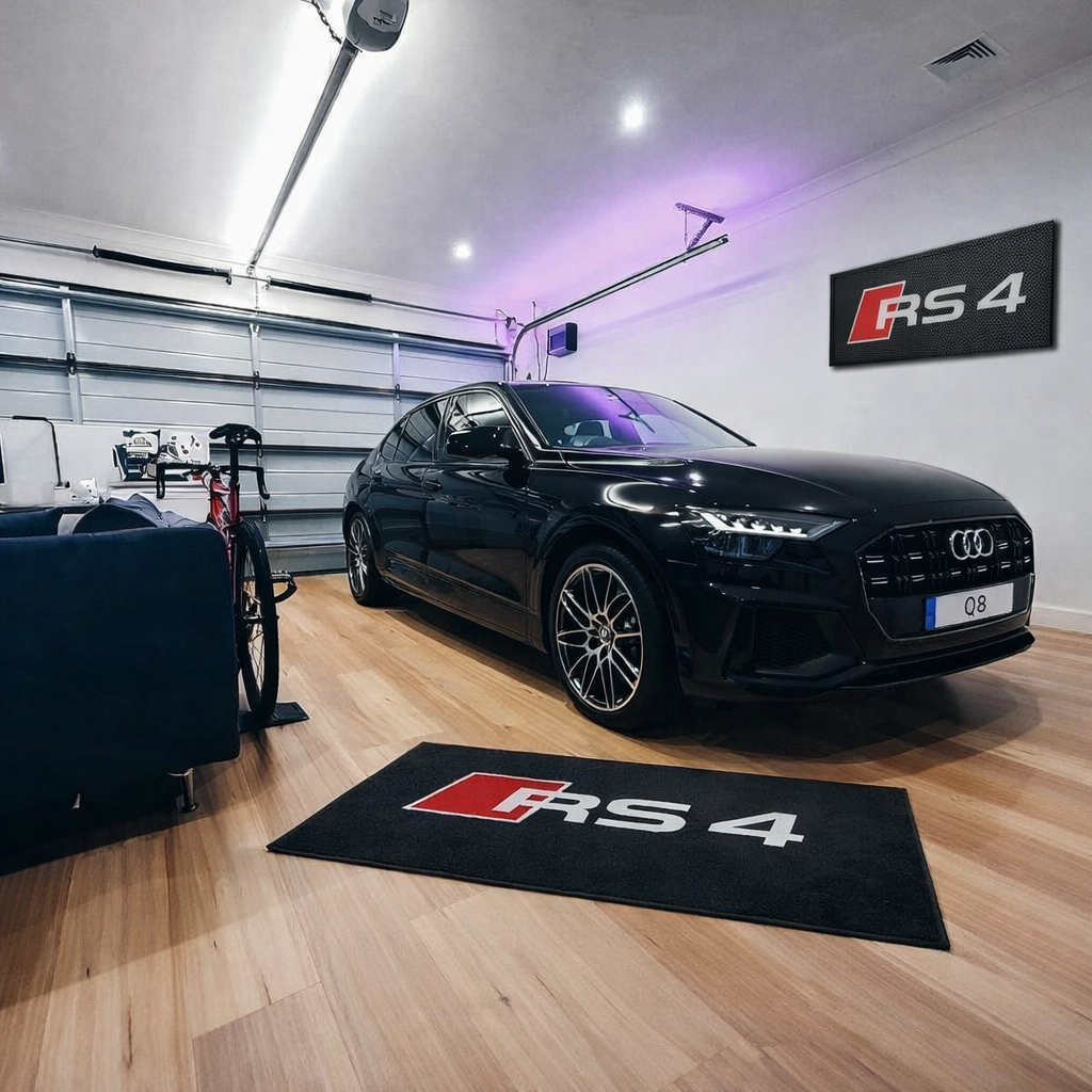 Audi RS4 Garage Floor Mat – Premium Parking Mat 60x87 Inches
