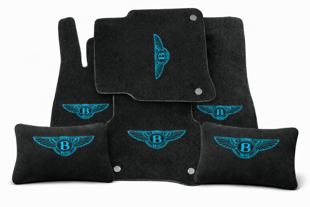 For all Bentley Carpet and 2 Lumbar Cushions Car Floor Mats Custom fit for all Bentley Model Full Set