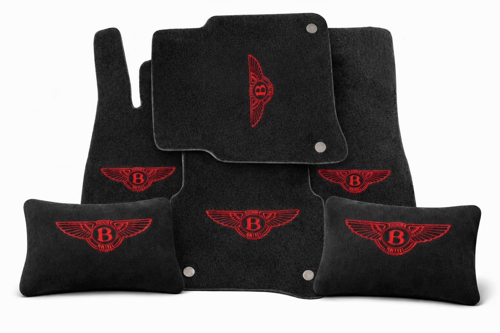 For all Bentley Carpet and 2 Lumbar Cushions Car Floor Mats Custom fit for all Bentley Model Full Set