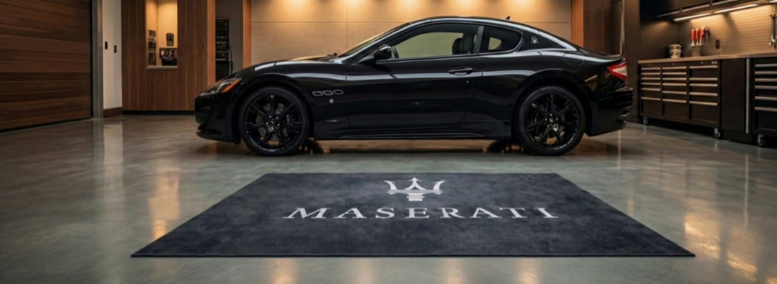Maserati Garage Floor Mat 5x7 FT (60x87 Inches) Showroom Rug