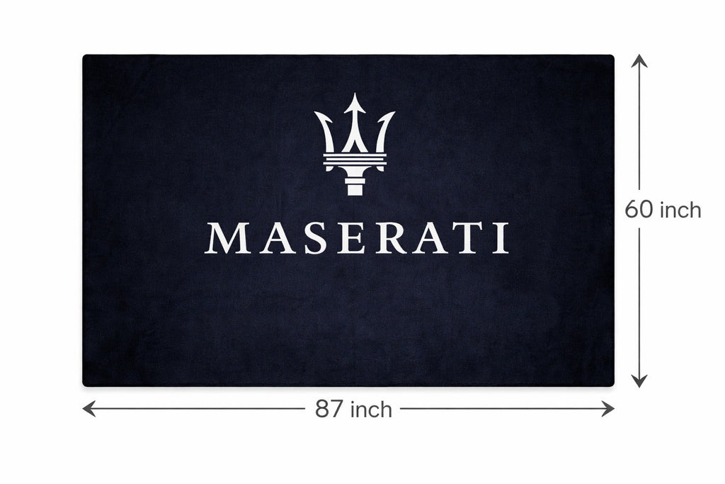 Maserati Garage Floor Mat 5x7 FT (60x87 Inches) Showroom Rug